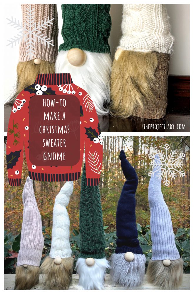 How to Make Wooden Christmas Gnome with Bendable-Knit Hat